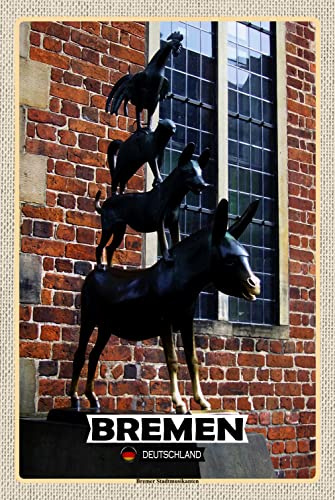 AGDeko® Blechschild Deutschland Bremer Stadtmusikanten Größe 30x20 cm