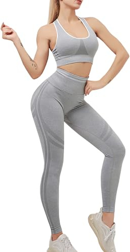 dohomiryo Racerback Sport Set Damen 2 Teiliges Sport BH + Leggings Fitness