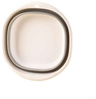 EpheyFIF Folding Wash Basin, Collapsible Multipurpose Washing Up Basin, Foldable Square Washing Up Bowl for Camping Travel Hiking Space Saving(White+Grey S)