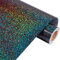 VINYL FROG Holographic Heat Transfer Vinyl Glitter Black HTV Vinyl 30.5x155cm Rainbow Iron on Vinyl for DIY Clothing and Other Fabric