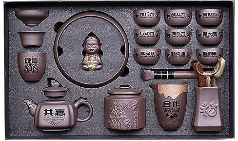 WYQWYQWYQ Juego de té Juego de Tazas de té Juego de té Juego de té Zisha Kungfu, Tetera con Filtro Zisha Chino