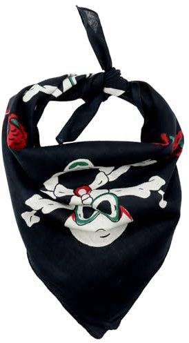 Freak Scene Bandana Tuch Spinne Skelett anthrazit weiß rot grün quadratisches Kopftuch Halstuch