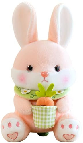 YEIUZPT Lapin Mignon en Peluche de Pâques, Peluche Lapin Carotte, Pâques Peluche Lapin Bunny Peluche, pour Adultes et Enfants Cadeaux de Pâques Cadeau d'anniversaire