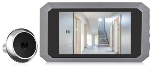 Lechnical Spioncino da 3,97 pollici per porta dell'appartamento Spioncino digitale LCD da 2 MP Telecamera a infrarossi a colori da 120 gradi Monitor per porta 1080P Batteria integrata da 1400 mAh Tipo