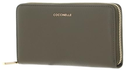 Coccinelle Metallic Soft Wallet Grained Leather Laurel Green