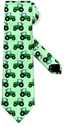 ATOurDealss Krawatte für Herren, lustige Krawatten, modisch, Gentleman, weich, bequem, für Hochzeit, Party, Urlaub, Einheitsgröße, Grüner Traktor, Einheitsgröße