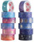 12 Rollen Washi Tape Set, Goldfolie Glitter Masking Tape, Dekoratives Klebeband Bunt, Dekoratives Band für Bullet Journaling, Scrapbooking, DIY Kunst & Handwerk, Vision Board, Urlaubsdekoration