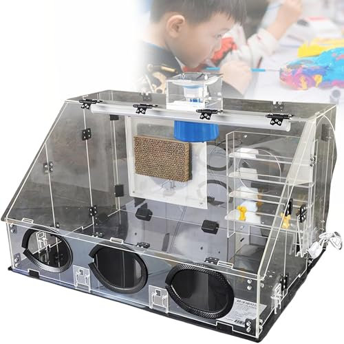 DPLWJPP Cabina Pintura con Aerógrafo Portátil,Cabina Pintura Modelo 40 W,con Iluminación Led,Potente Ventilador De Escape,para Pintar Modelos DIY Hobby Arts Craft,Transparent-70x47x40cm