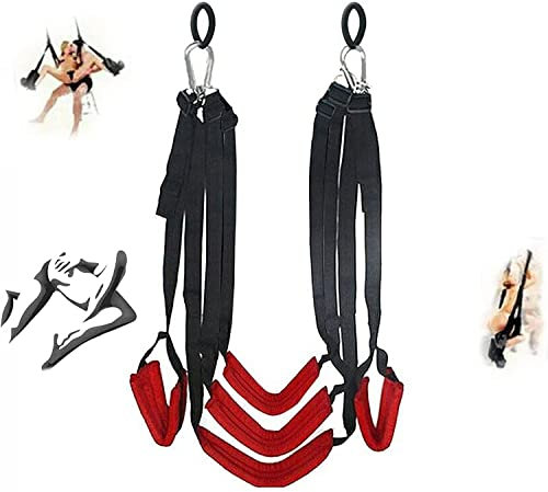 WreGmgg fünf Gürtel rote Schaukel, rotierende Schaukel für Fitness, Fitness Tool-H