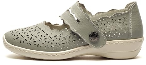 Boulevard L641LF-4 Womens Leather Shoe Light Grey Size 4