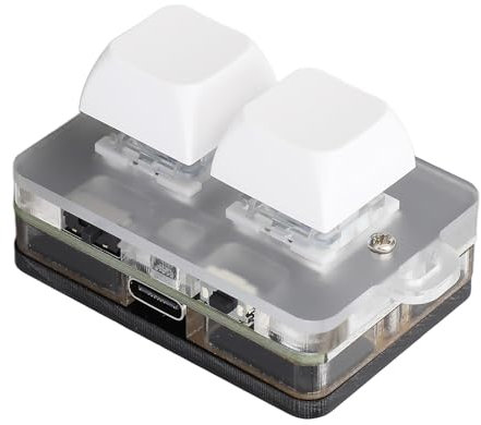 Hiraith Teclado de 2 Teclas con Interruptor Azul, Luz RGB, Personalización Versátil, Mejora la Experiencia de Juego, Botones Programables, Conectividad Dual para Varios Escenarios