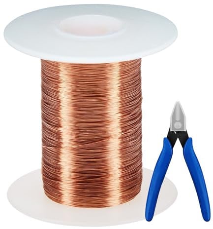 HTTYHT Filo di rame puro 0,3 mm x 100 m Bobine di rame Filo artigianale Filo di rame per la creazione di gioielli Filo di rame nudo morbido senza lacca per gioielli Esperimento di saldatura fai da te