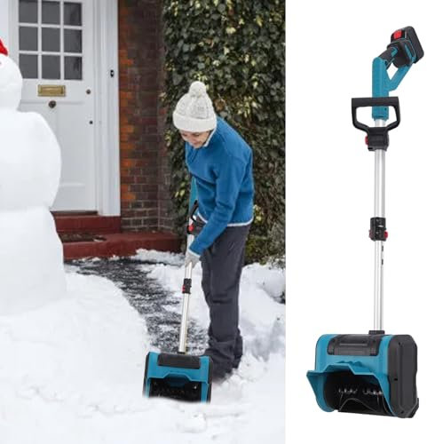 Pala Quitanieves Eléctrica Inalámbrica de 21 V, Soplador de Nieve, Distancia de Lanzamiento de 6 M con Profundidad de Limpieza de 6,3 Pulgadas, Soplador de Nieve Eléctrico para