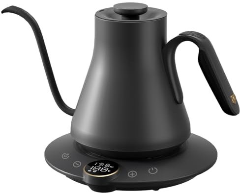 Cocinare FLOW B9 Gooseneck Electric Kettle, Precise Temperature Control for Pour-Over Coffee & Tea Brewing, Stainless Steel Interior, Rapid Heating for Boiling Water, 0.9L Matte Black