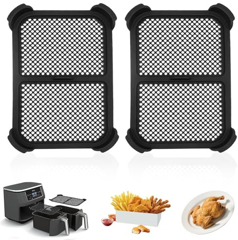Pack of 2 Splash Guards for Ninja Foodi Max Dual Zone AF400EU & AF451EU, Silicone Splash Guard for Ninja Hot Air Fryer Accessories, Airfryer Accessories for Ninja Heating Coil and Fan