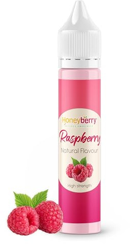 HONEYBERRY Aroma Natural Alimentario – Esencia Líquida Altamente Concentrada para Repostería, Postres, Bebidas y Cocina – Sin Aditivos Artificiales (30ml, Frambuesa)