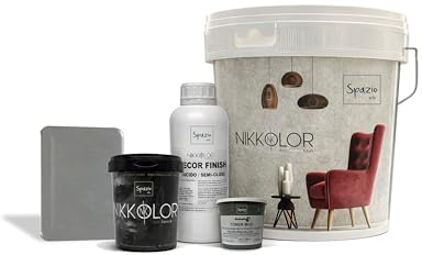 Nikkolor Kit Microcemento 8 m² per Pavimenti e Pareti - SemiLucido – 11 | Copre piastrelle e fughe senza demolire con spessore finale 2-3 mm - Finitura Semi-Lucida