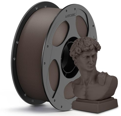 ANYCUBIC Matte PLA Filament 1,75mm, Feine Oberfläche, Matte Dunkelbraun 1KG | Minimalen Schichtlinien, Elegant und Lebendig 3D Druckmaterialien, Matte Textur Für die meisten 3D-Drucker
