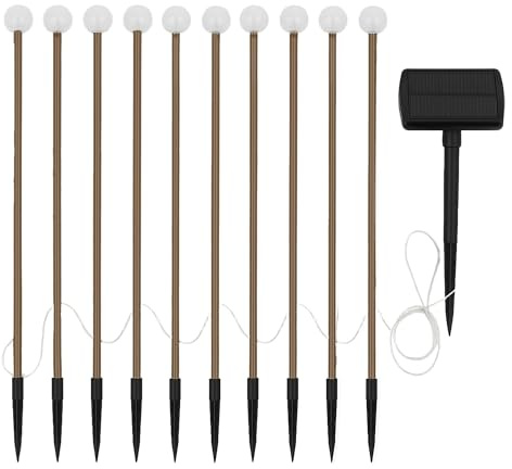 LOLLY 10 x Mini-Lichterkugeln, solarbetrieben, 10 Stück, warmweiß, 5 m