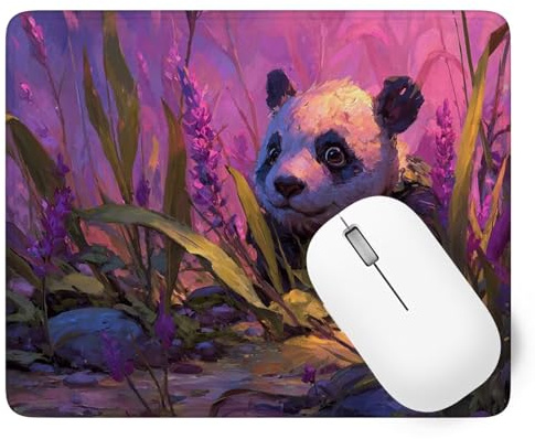 Tapis de Souris Animal, Tapis de Souris Gamer 360 x 300 mm Bords Cousus, Haute Précision et Vitesse avec Bords Cousus et Base en Caoutchouc Antidérapante Mouse Pad Panda, pour Bureau, Gaming p1j-406