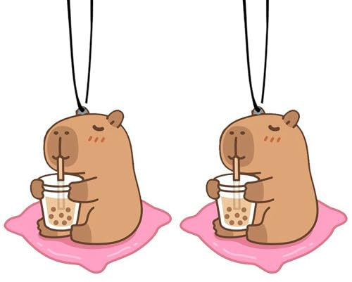 2 Stück Capybara Duftbaum Auto Lustige Car Air Freshener, Duftbaum Personalisiert, Duftspender Lufterfrischer für Autos, Capybara Geschenke, Duftspender für Autos, Schränke, Wohnzimmer, Schlafzimmer