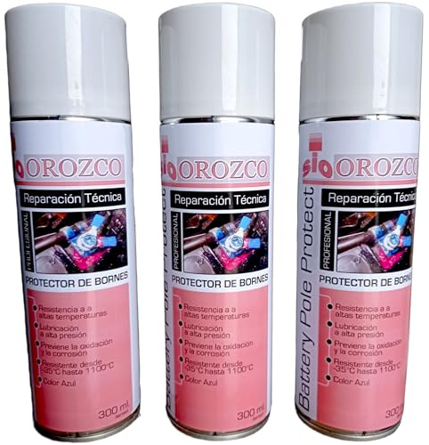 SIO 3X Spray Protezione Morsetti Batteria 300 ml – Grasso Spray Protettivo Anticorrosione per Poli Batteria Auto, Moto e Camion – Lubrificante Dielettrico, Impermeabile, Uso Professionale