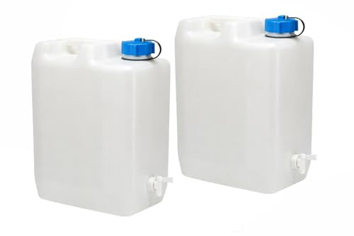 Kanister 35l Wasser BPA Frei | 2er Set Kunststoff Water Kanister Für Camping, Wandern, Angeln, Picknick, Notfallversorgung & BBQ | Wasserkanister mit Wasserhahn