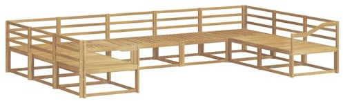 vidaXL Outdoor-Sofagarnitur 9 pcs Weiß 404 x 245,5 x 73 cm, Zeitgemäße Gartenmöbel, modernes Sofa-Set, gemütliche Lounge für den Pool, Sitzgruppe für den Garten