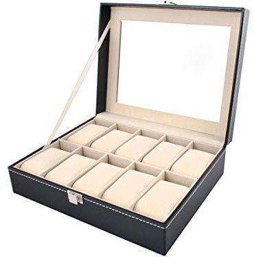 ISO TRADE Elegant Organizer for Watches-Case 10 Compartments Box 1369 Organizer für Schrank, mehrfarbig, einzigartig, Bunt