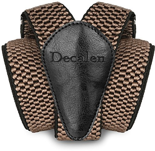 Decalen Hosenträger für Herren breit extra starken Clips Y Form Lang Eine Größe Passt Alle Männer und Damen Verschiedenen Farben (Dunkelbeige)