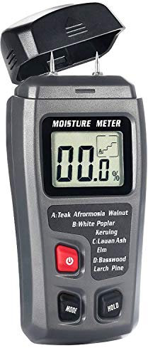 Bside EMT01 Digital Wood Moisture Metre Handheld 2 Pins Timber Lumber Damp Humidity Detector Tester with Large LCD Display