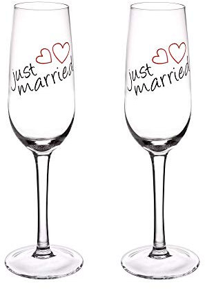 GRÄWE 2er Set Sektglas Just Married 210 ml