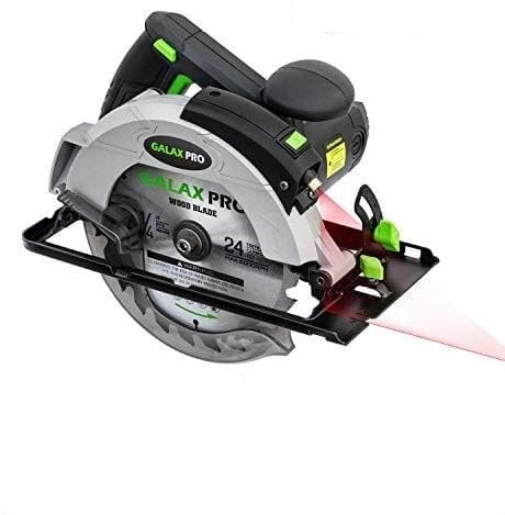 GALAX PRO Sega Circolare 1400W 5500RPM, Guida Laser, Lama 185mm, Taglio Massimo 62mm (90°), 46mm (45°), Guida Parallela, Sega elettrica per Legno, Plastica e Metallo Sottile/76321L