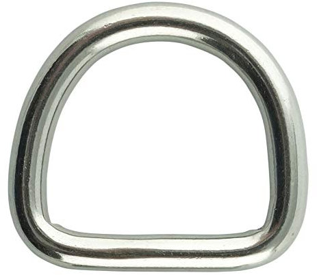 20 Stück D-Ring 6 X 50 geschweißt, poliert, Edelstahl A4