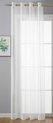 Ösenvorhang Transparent »Uni« Gardine HxB 245x140 cm Weiß Stores Vorhang Ösen Bleibandabschluß Wohnzimmer, 20332-cn