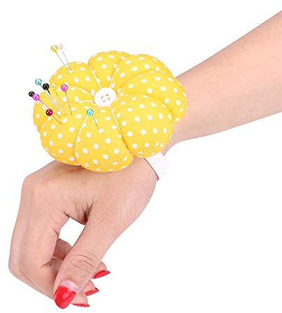 Cikonielf Nähnadel Nadelkissen Pin Kissen Armnadelkissen Handgelenk Nadelkissen Wrist Wearable Pumpkin Pincushion Form Nadelkissen für DIY Nähen Handwerk (#3)
