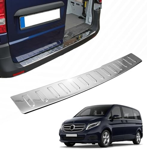 Protector Parachoques Trasero válido para Mercedes Vito Clase V W447 | Desde 2014+ Acero Inoxidable Cromado Proteccion para Borde del Maletero De Carga