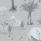 Safari Lagoon Themed Wallpaper Grey Zebra Tiger Elephant Smooth Finish