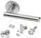 Golden Grace T-Bar Door Bathroom Toilet Handles on Round Rose in Polished Chrome with Dead Bolt, Thumbturn, Tubular Latch & Hinges