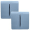 Trendi 1 Gang 2 Way Artistic Modern Glossy 10 Amp Rocker Tactile Light Switch Sky (2 Pack)