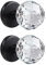 CLCTK 2 Pack Crystal Glass Dummy Door Knobs, Inactive Round Half-Dummy Door Knob Set, Single Side, Matte Black