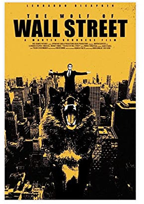 Filmposter The Wolf of Wall Street 29, Leinwandbild, Schlafzimmer, Dekoration, Sport, Landschaft, Büro, Raumdekoration, Geschenk, 40 x 60 cm, ohne Rahmen:
