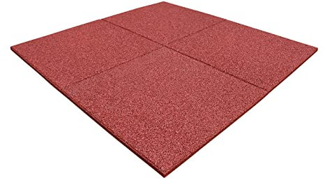 1m² Fallschutzmatten Rot 50x50x2,5cm Gummimatten Spielplatz Fallschutzplatten Gummiplatten
