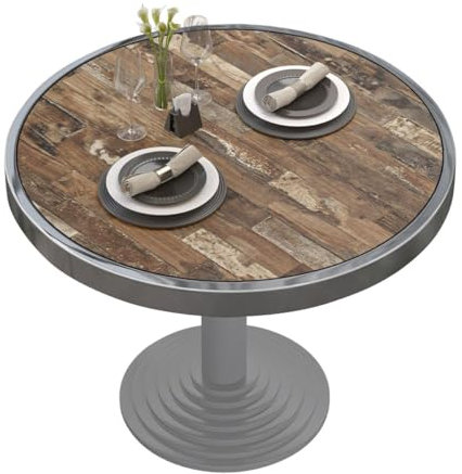 GGMMÖBEL Brasil | Tischplatte | Ø 70 cm | Vintage Old | Holzplatte | Perfekt für klappbare Couchtisch, Küchentisch, Esstisch | ABS Kante | HPL beschichtete | Restaurant, Cafe, Bar