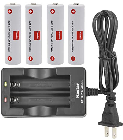 Kastar Lot de 4 batteries + chargeur mural de rechange pour Zhiyun Crane V1, Crane 2 Crane 2S, Crane 3S Crane 3S Pro, Crane 3SE, Crane 3 LAB, WEEBILL-S WEEBILL LAB, WEEBILL 3, Z1 Evolution Gimbal
