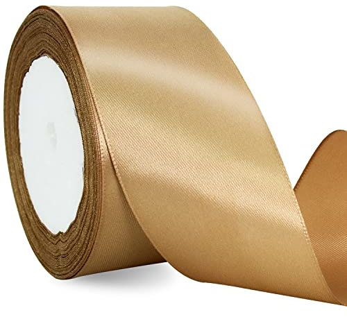 TONIFUL 5cm x 20M golden band breit geschenkband große schleife satinband für auto Bogen Schleifen Partydekoration Stuhl Hochzeit Der Valentinstag Geschenkverpackungen Strauß geschenkband
