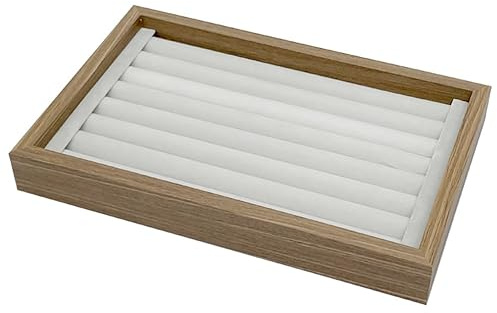 Kleines Holz Schmucktablett für Ringe Vorlagebrett Schmuckkasten Ringlade Box Schatulle Display