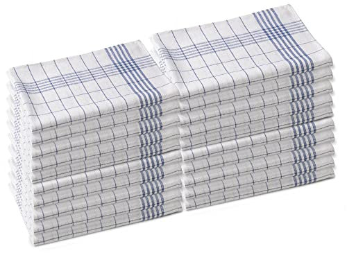 aqua-textil 20er Set Geschirrtücher Reine Baumwolle 50 x 70 cm kariert blau Küchentücher Oeko-TEX