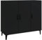 Tidyard Sideboard Kommode Bücherschrank Aufbewahrungsschrank Beistellschrank Beistellschrank Standschrank Anrichte Schrank Mehrzweckschrank 90x34x80 cm (B x T x H),Holzwerkstoff, Metall,Schwarz