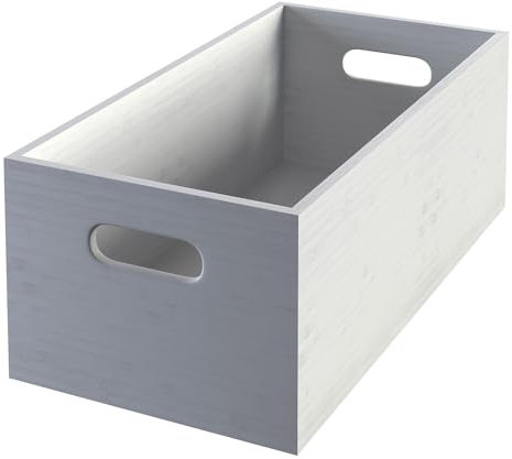 KD Essentials Aufbewahrungsbox & Ordnungsbox L, plastikfrei & umweltfreundliche Box aus 100% FSC Bambus, stapelbar & robust (Organizer Box für Ordnung in Küche, Büro, Kinderzimmer, Haushalt, weiß)